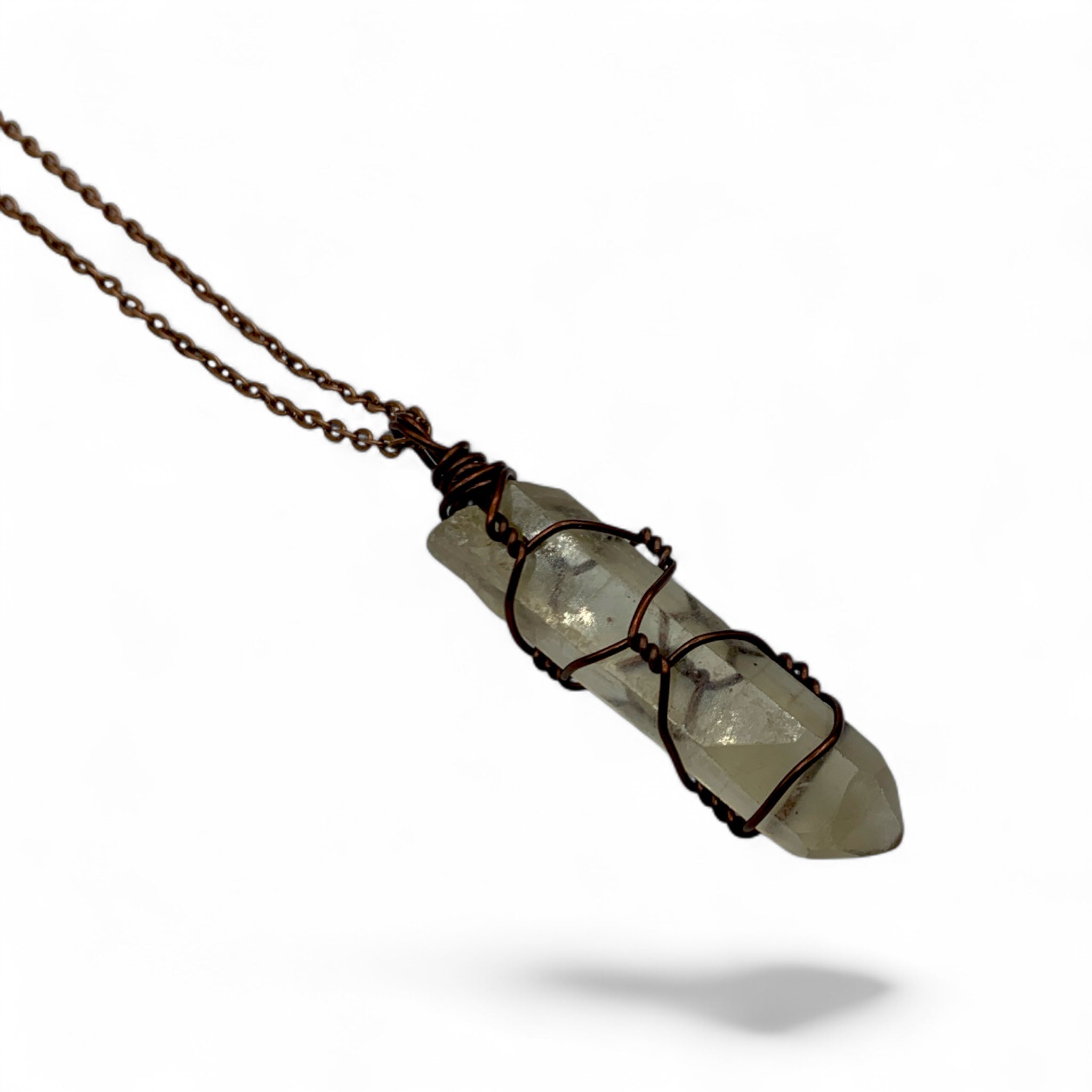 Necklace - Citrine Natural Copper Wire Wrapped Point $40