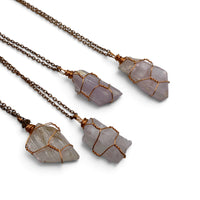Necklace - Kunzite "Everlove" (Copper Coloured Wire) $50