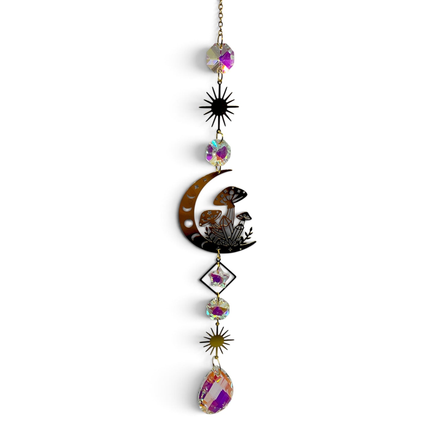 Sun Catcher -  Celestial Charms Moon & Mushrooms