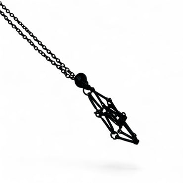Necklace - Interchangeable Black Net Cage $15