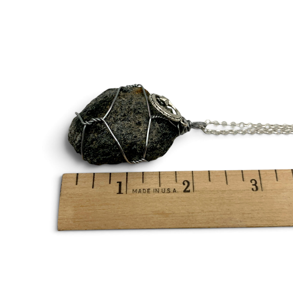 Necklace - Moonstone Black Raw with Charm $40