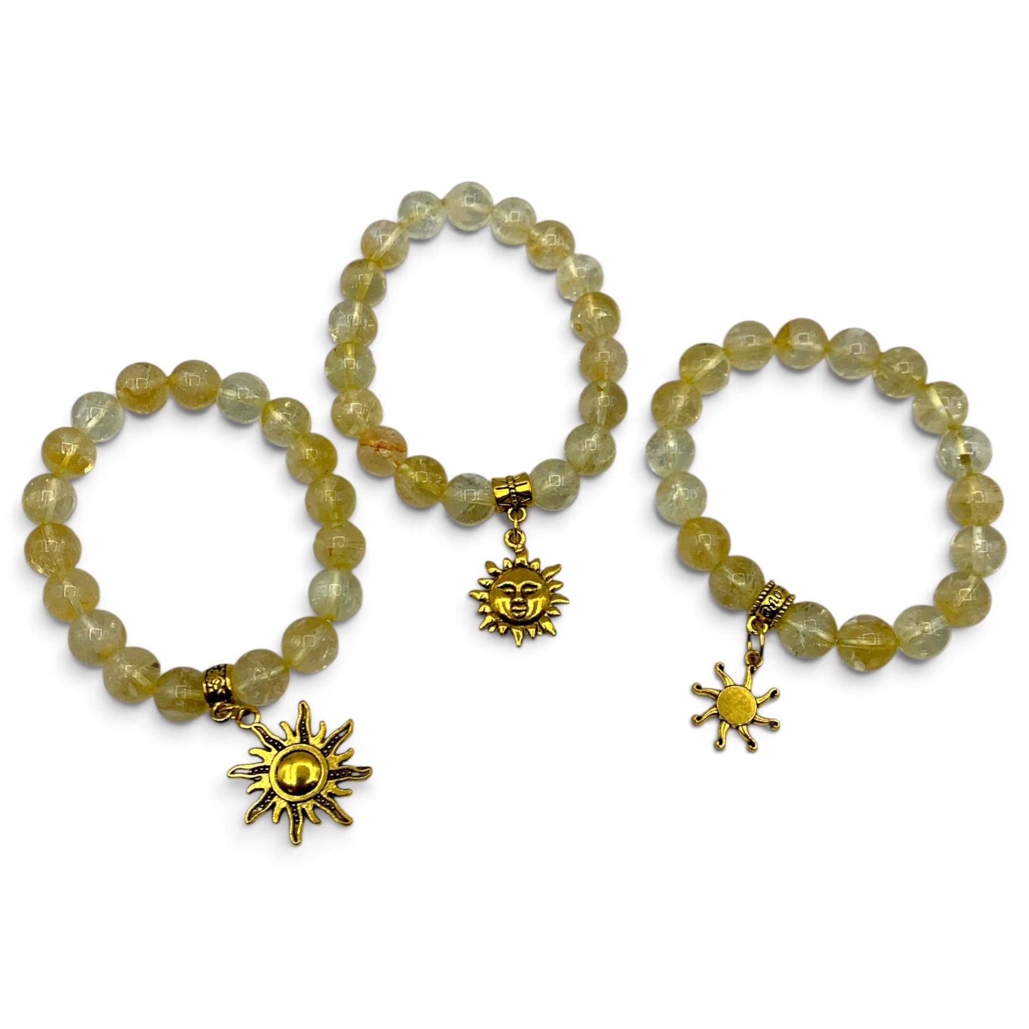 Bracelet - Citrine 10mm Sun Charm