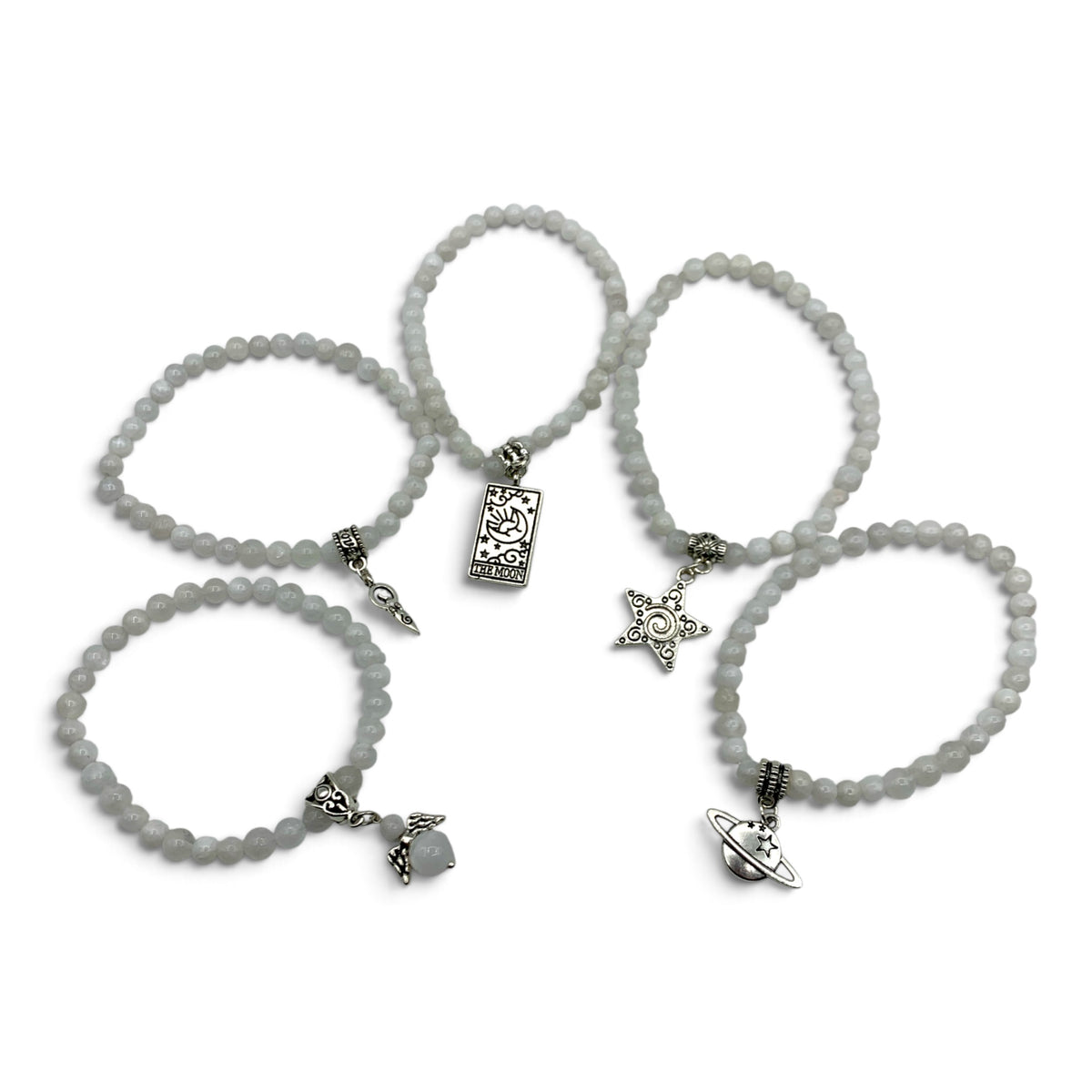 Bracelet - Moonstone Rainbow with Charm