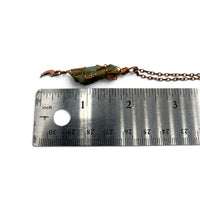 Necklace - Blue Raw Opal Moon Charm $25