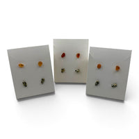 Earrings - Carnelian & Dalmatian Jasper Studs $35