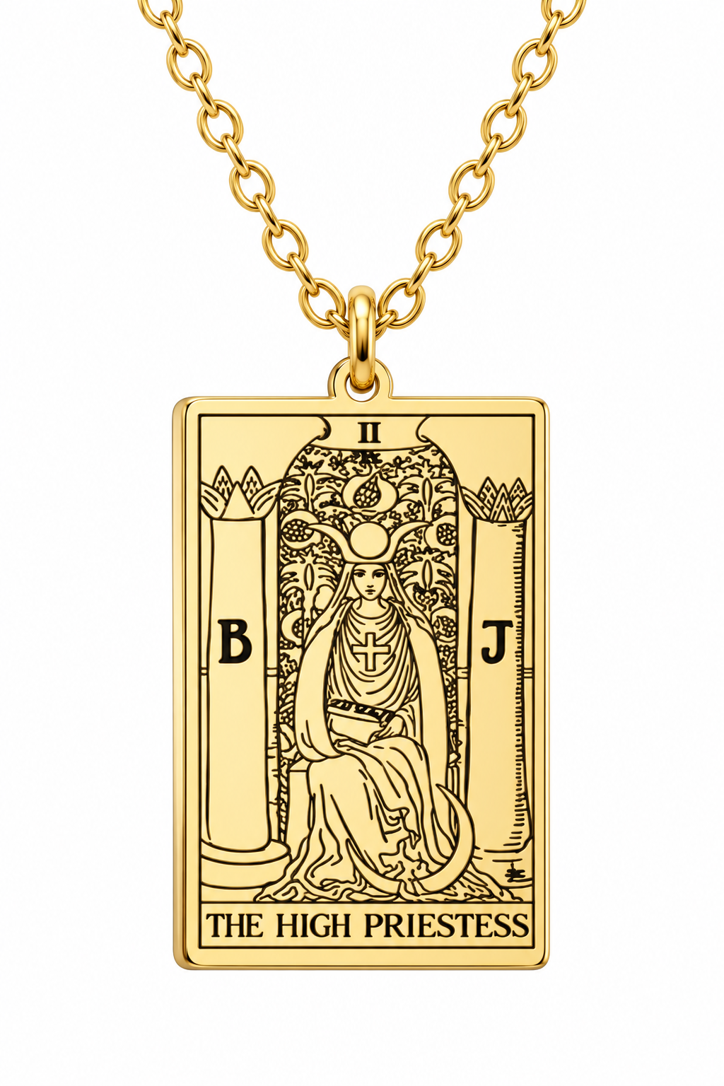 Necklace - Tarot The High Priestess Gold