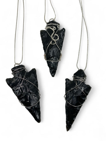 Necklace - Obsidian Arrowhead Point $150