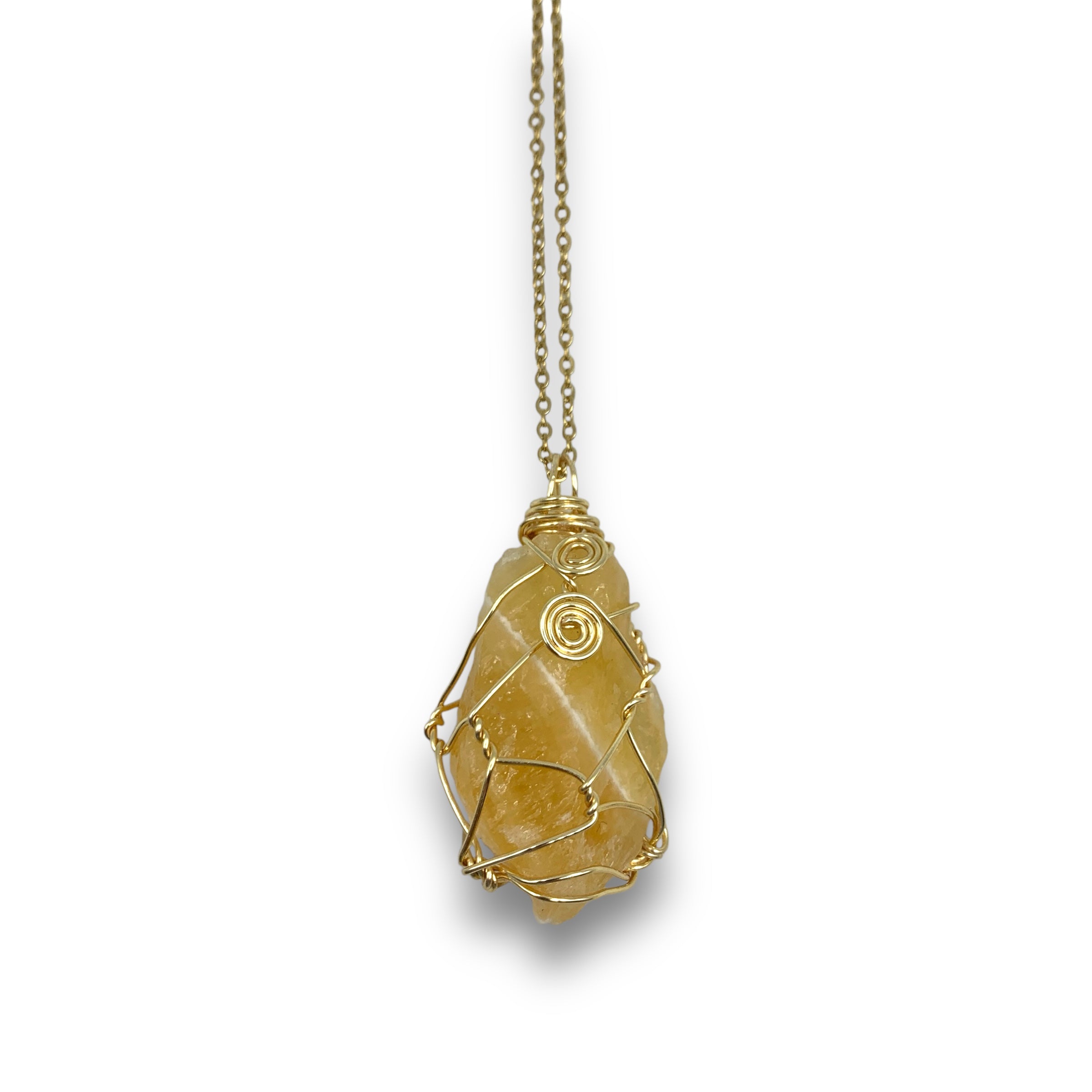 Necklace - Orange Calcite Wrapped $60