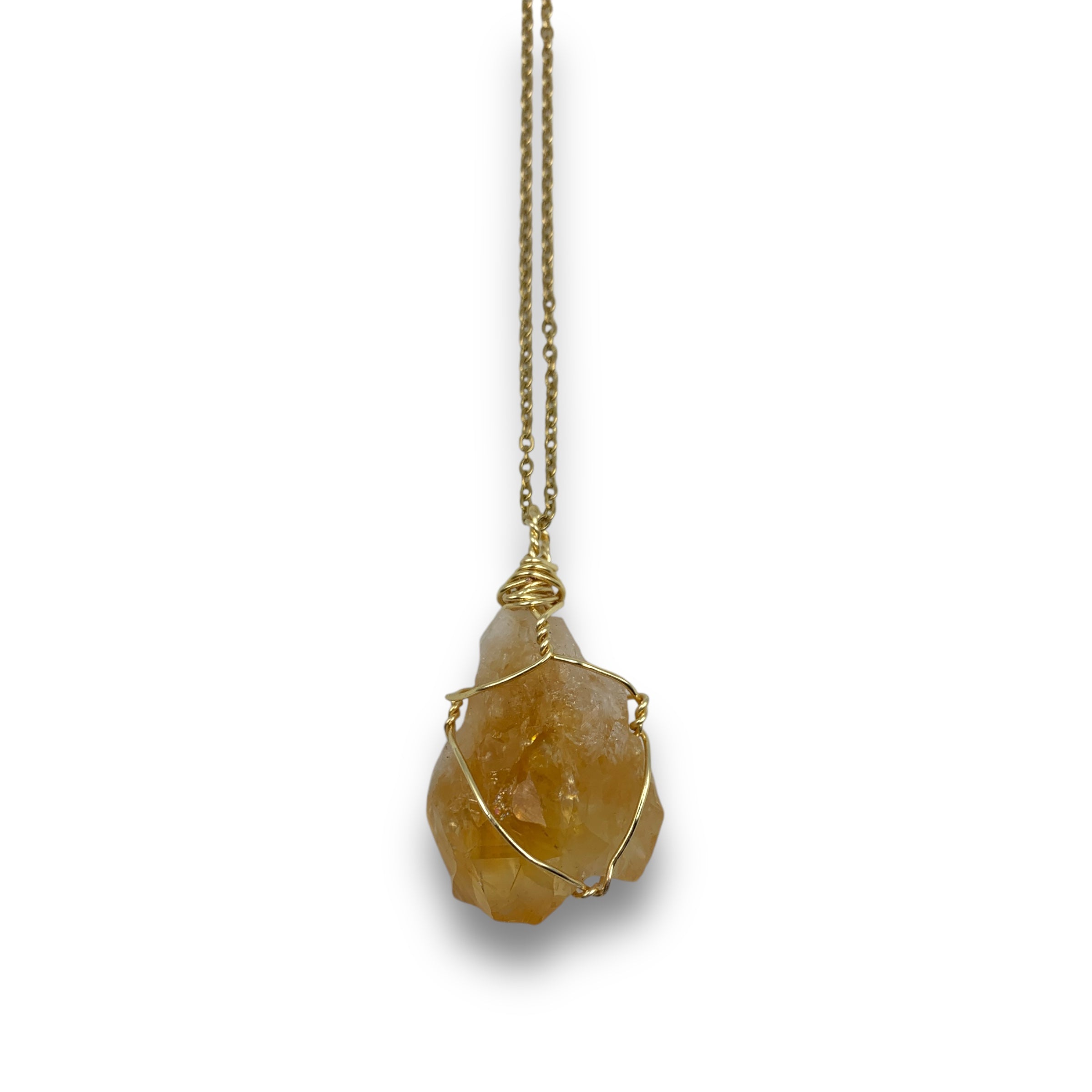 Necklace - Citrine Wire Wrapped $60