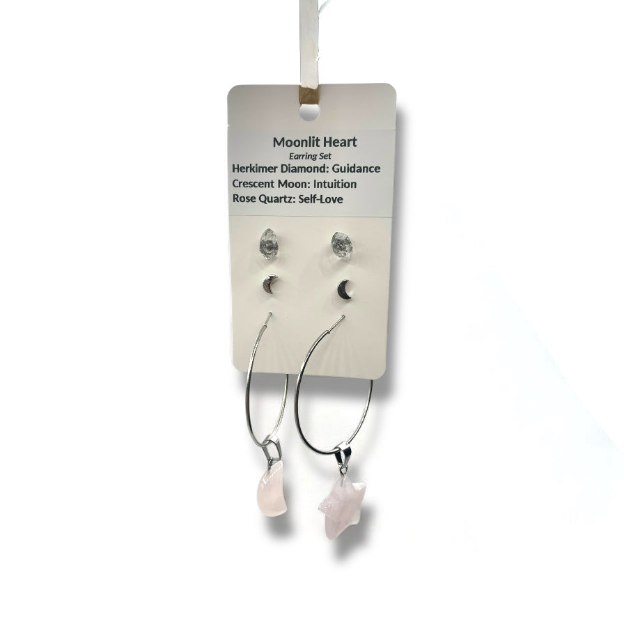 Earrings - Moonlit Heart Set