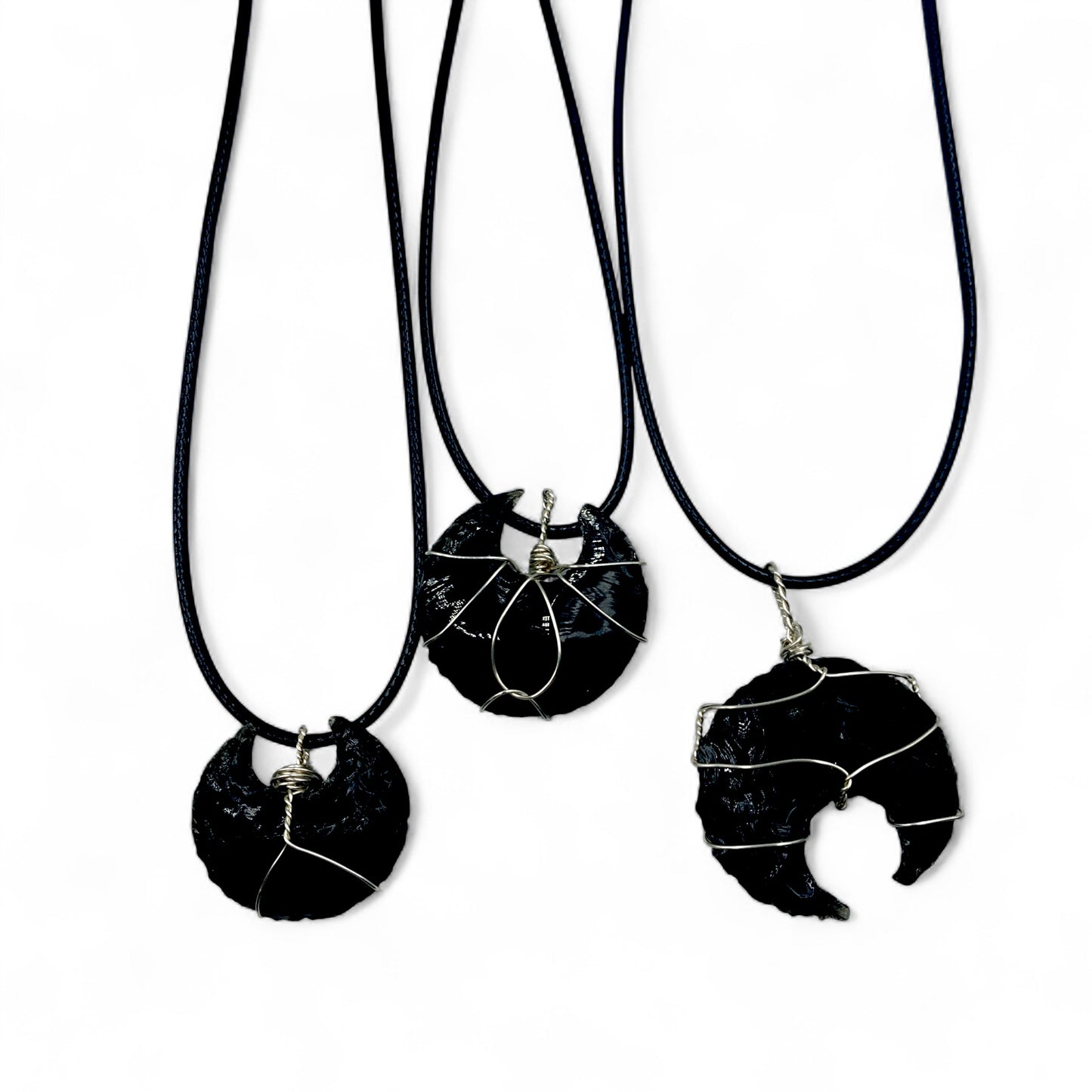 Necklace - Obsidian Raw Moon $25
