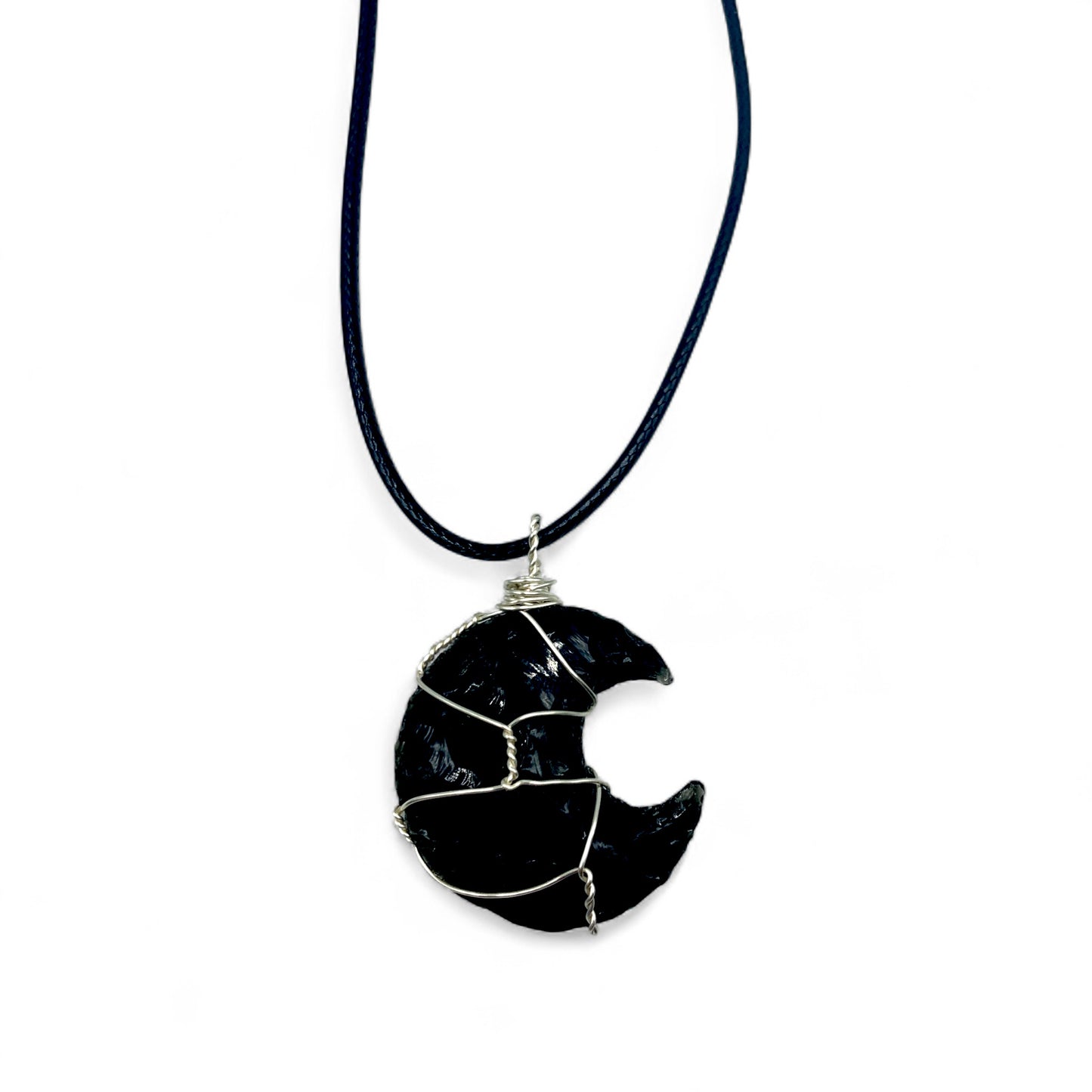 Necklace - Obsidian Raw Moon $25
