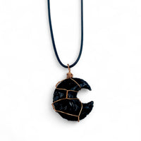 Necklace - Obsidian Raw Moon $25