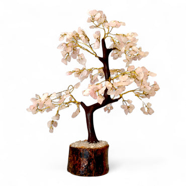 *9 Crystal Chip Tree - Rose Quartz