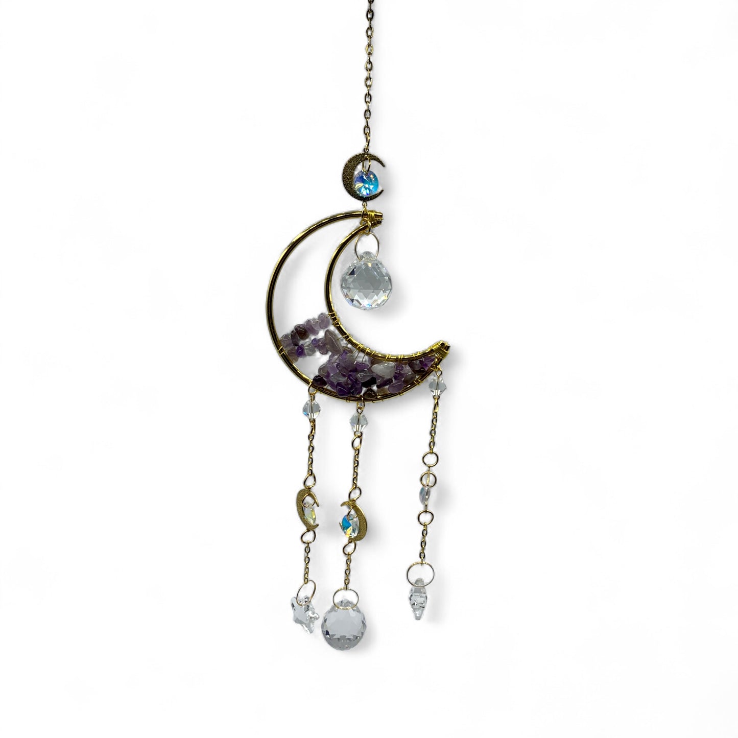 Sun Catcher - Amethyst Crescent Moon $50