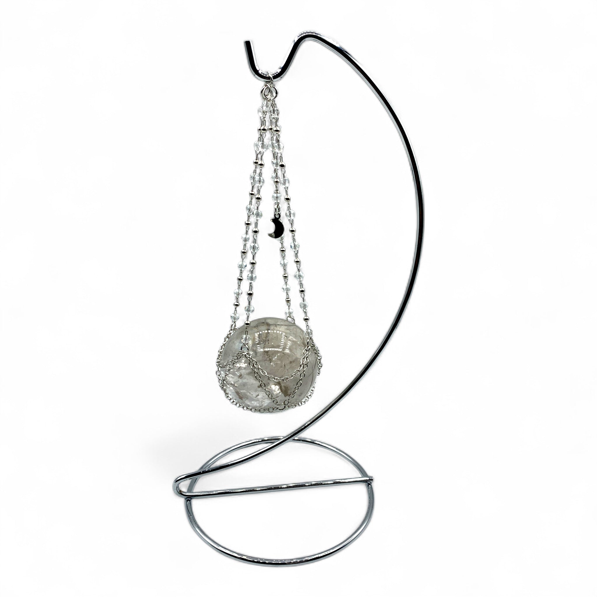 Clear Quartz Sphere - Silver Stand
