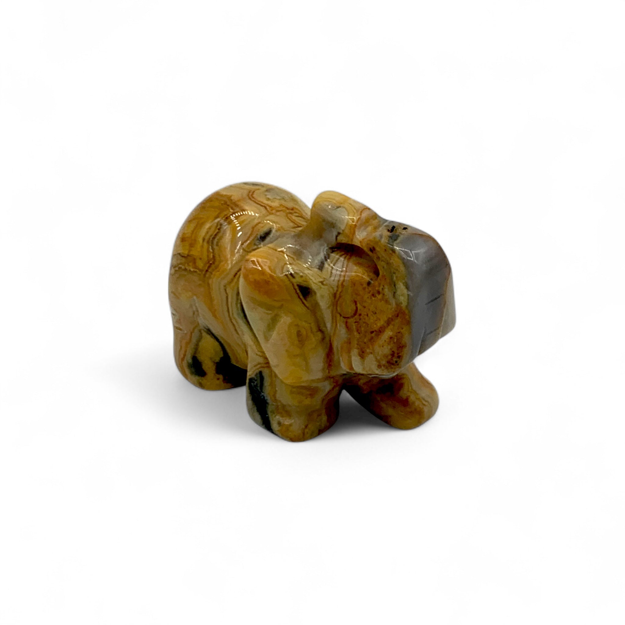 Crazy Lace Agate Elephant $30