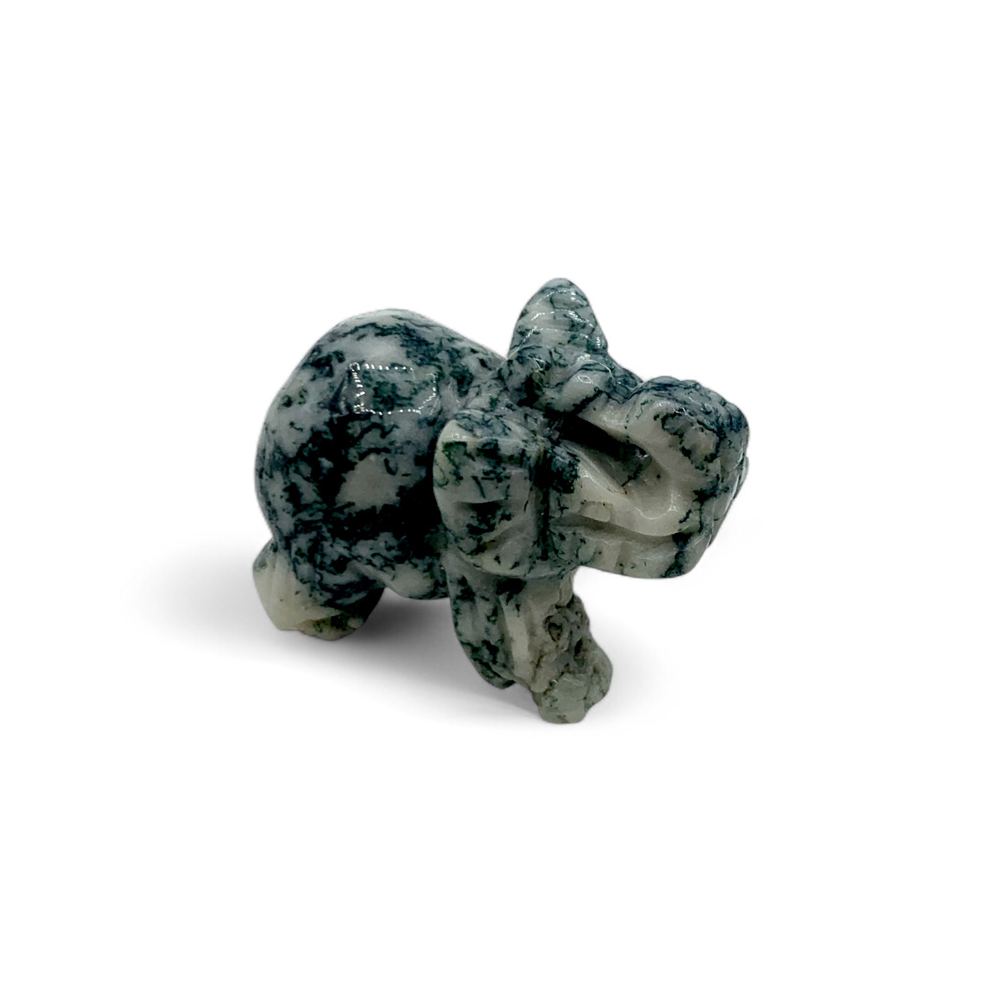 Moss Agate Elephant $30