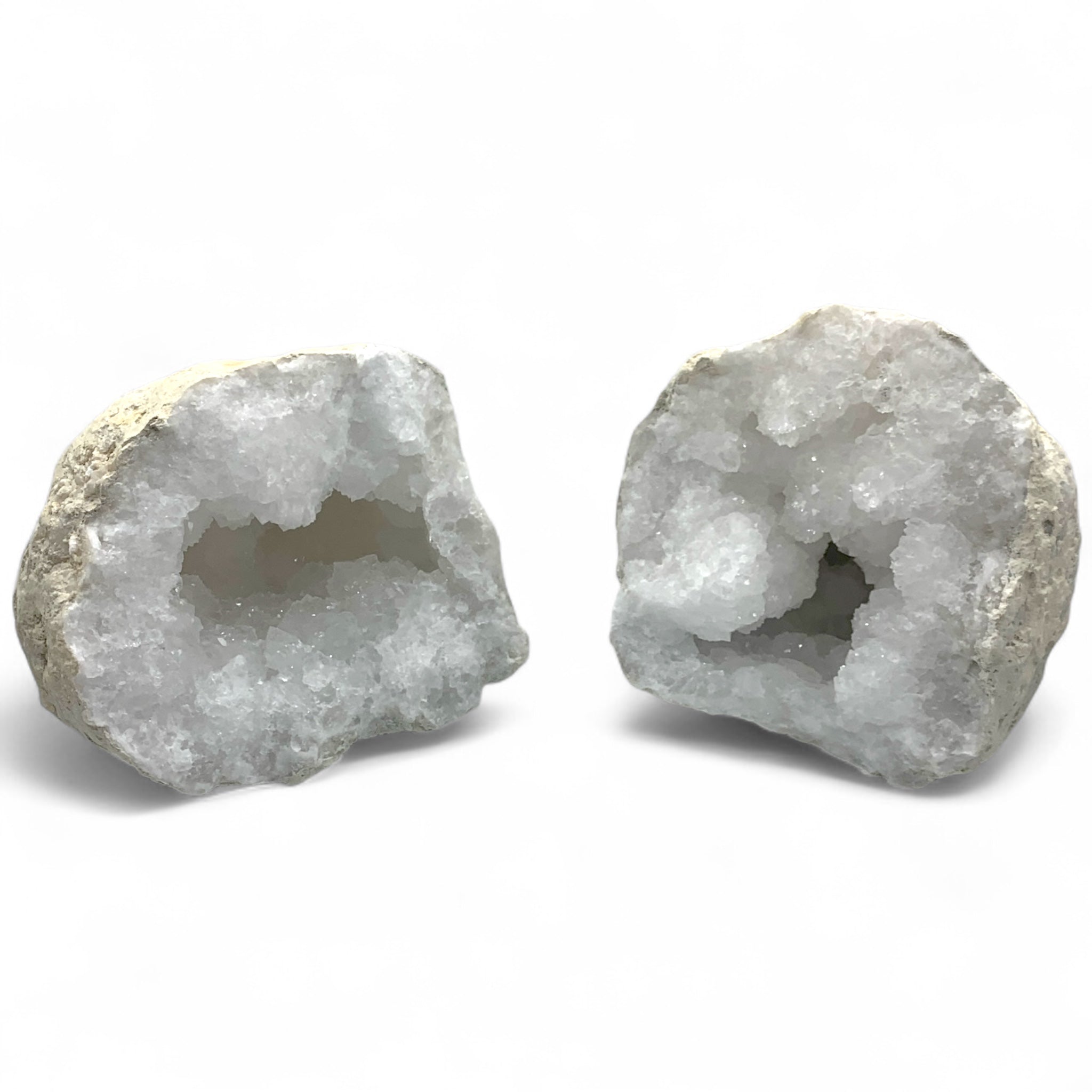 Clear Quartz Geode Pair $175