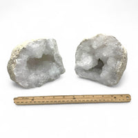 Clear Quartz Geode Pair $175