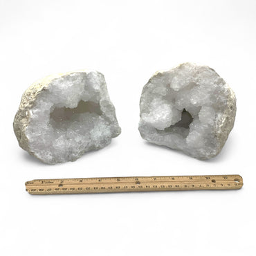 Clear Quartz Geode Pair $175
