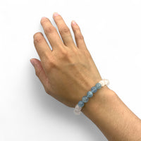 Bracelet - Aquamarine and Clear Quartz $30