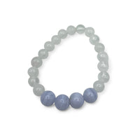 Bracelet - Agate Blue Lace and Clear Quartz 6-8mm $30