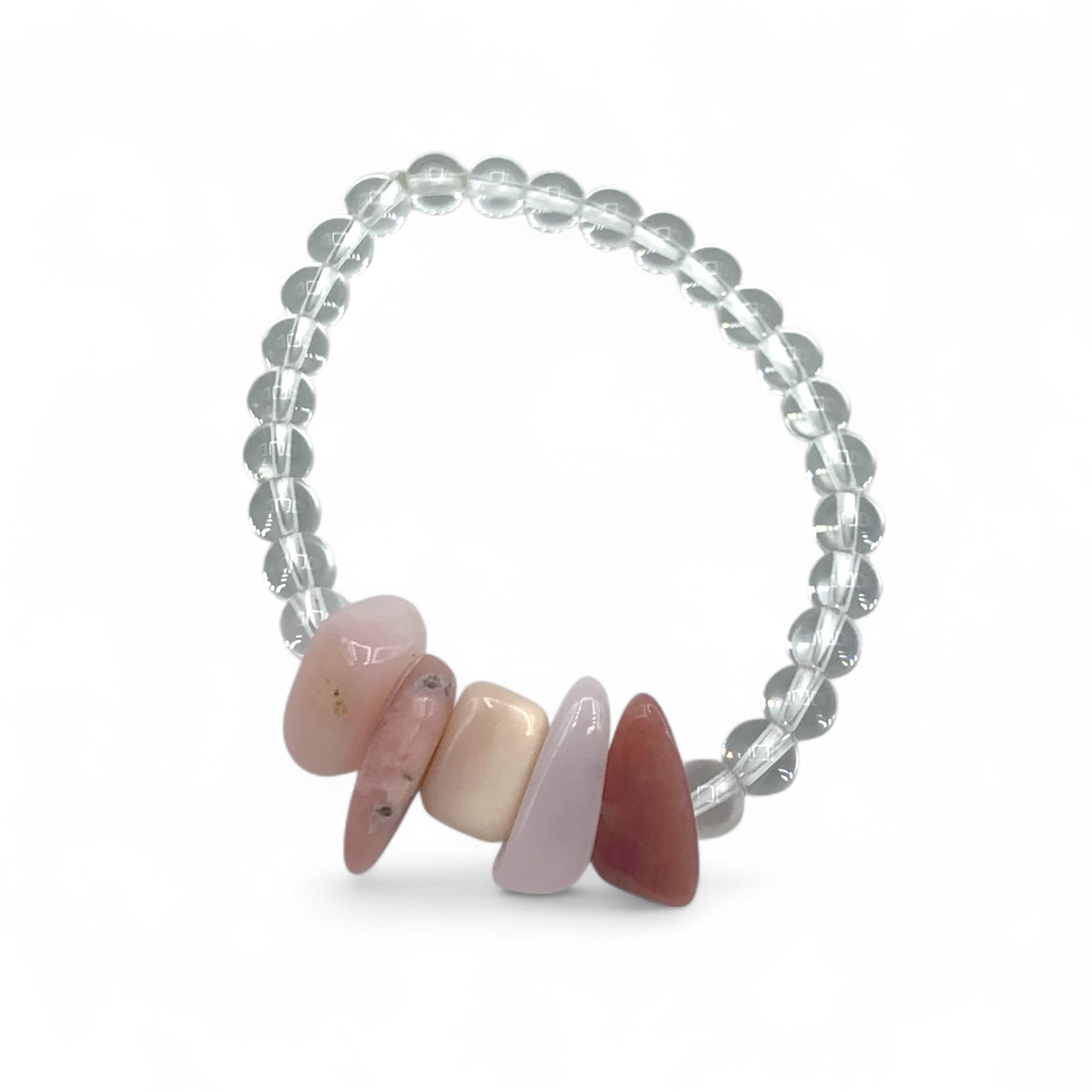 Bracelet - Opal Pink and Clear Quartz $30