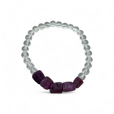 Bracelet - Ruby & Clear Quartz