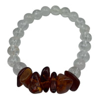 Bracelet - Amber & Clear Quartz
