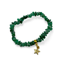 Bracelet - Emerald Raw with Star Charm $40
