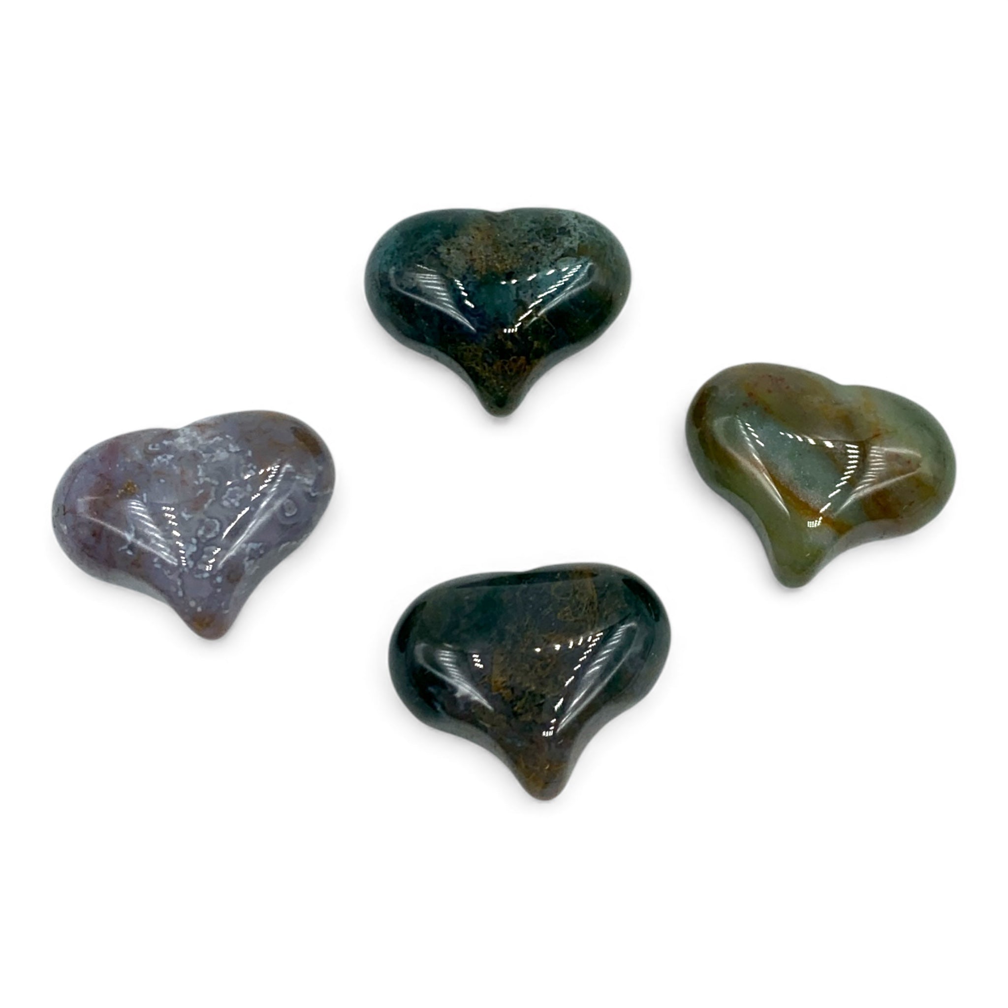 Agate - Moss Heart $18