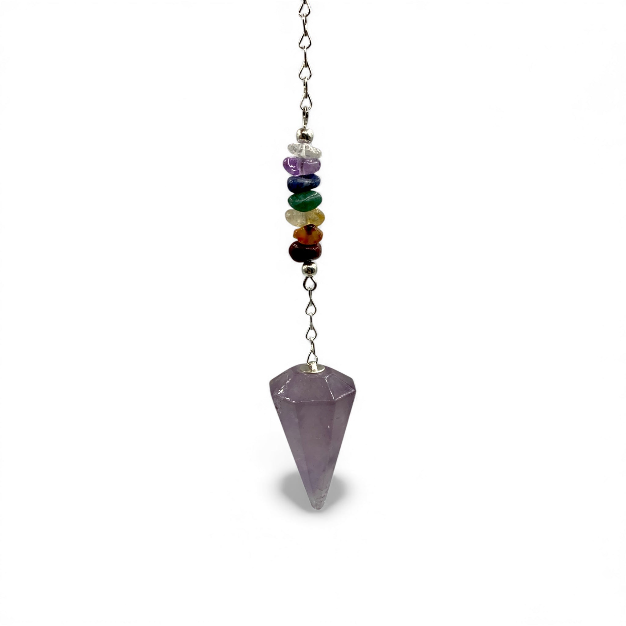 Pendulum - Amethyst and Chakra Crystals $30