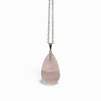 Necklace - Rose Quartz Teardrop $25