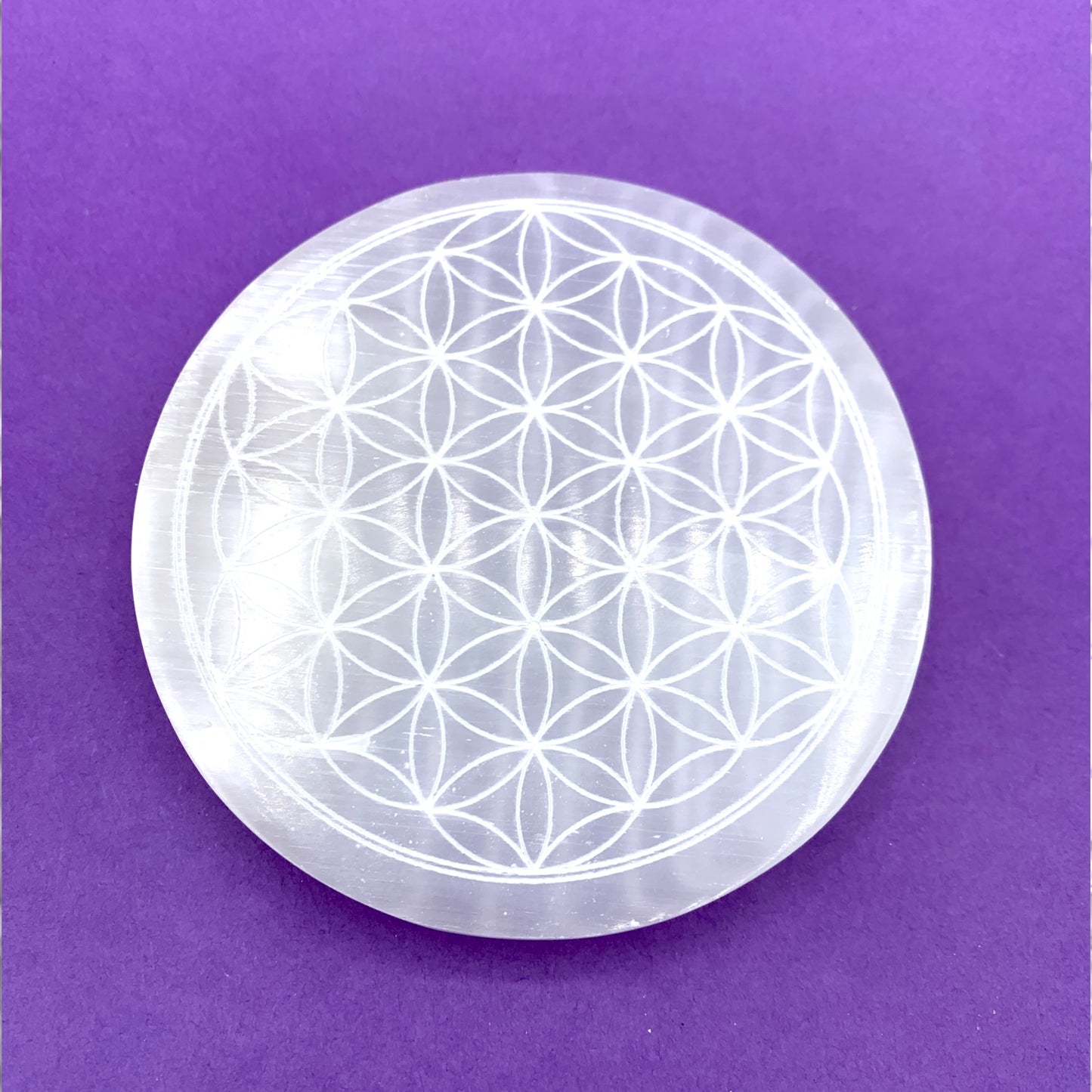 Selenite Charging Plate Flower of Life $30