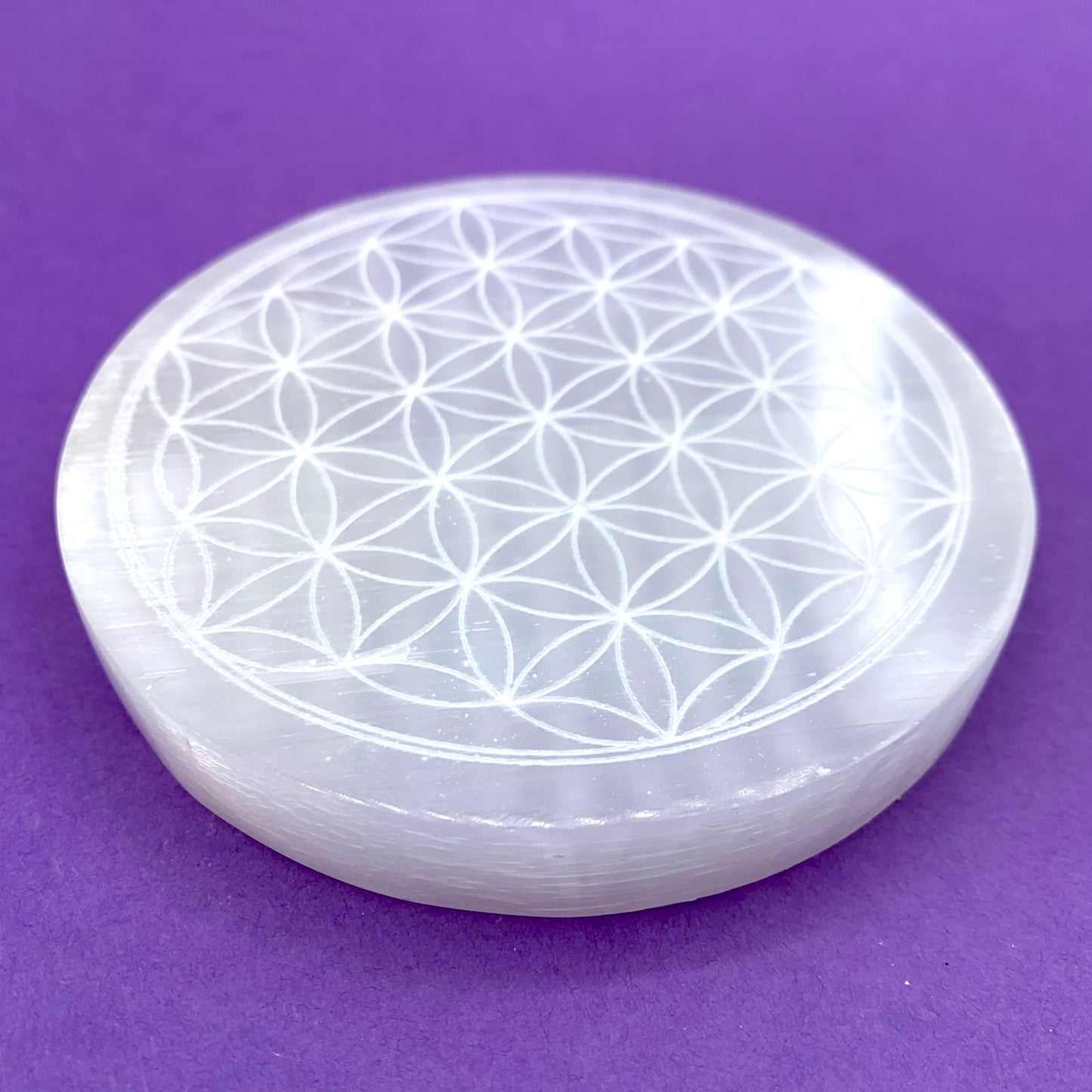 Selenite Charging Plate Flower of Life $30