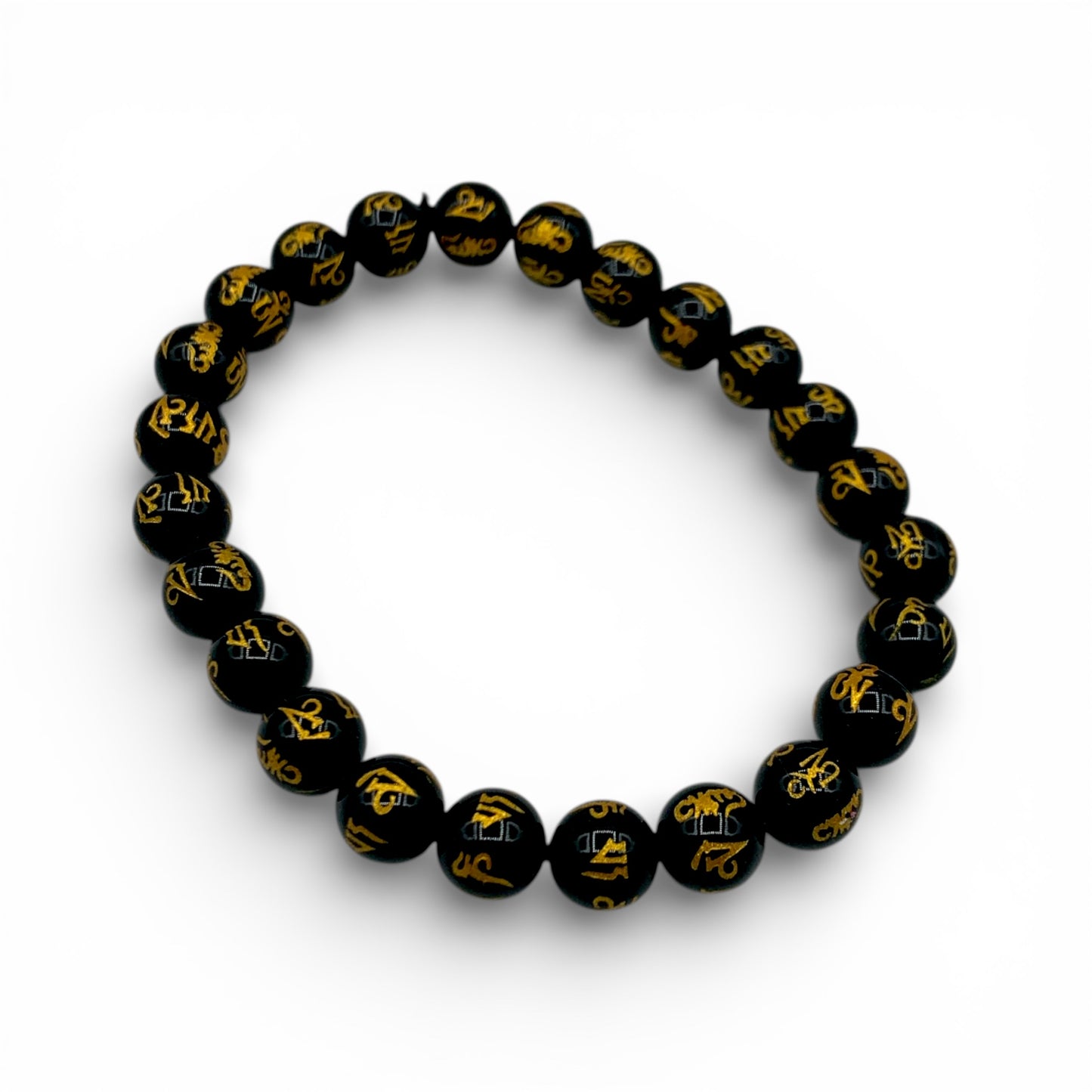 Bracelet - Onyx Om Mani 8mm - Happy Soul Online