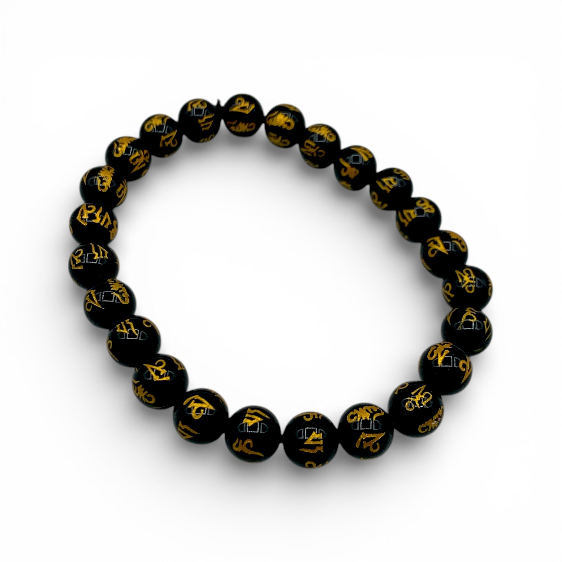 Bracelet - Onyx Om Mani 8mm - Happy Soul Online