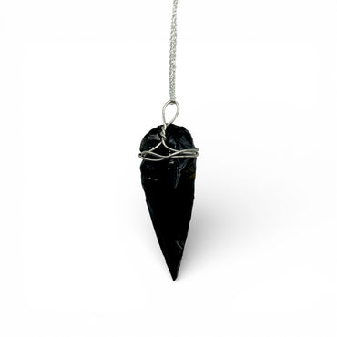 Necklace - Obsidian Arrowhead Point $30 - Happy Soul Online