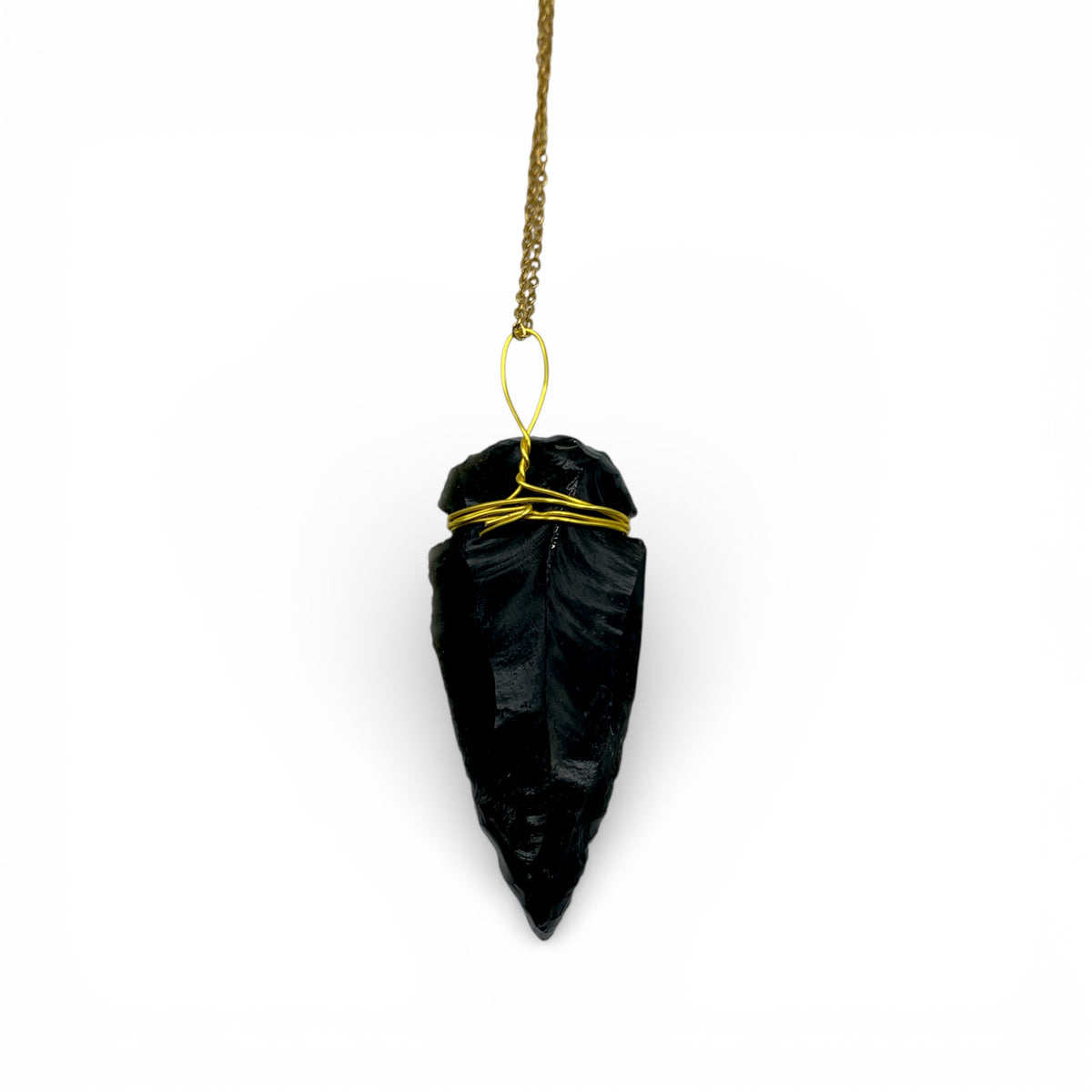 Necklace - Obsidian Arrowhead Point $30 - Happy Soul Online