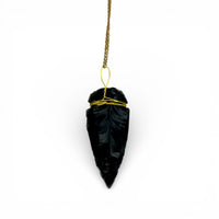 Necklace - Obsidian Arrowhead Point $30 - Happy Soul Online