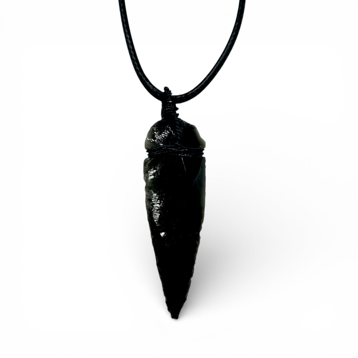 Necklace - Obsidian Arrowhead Point $30 - Happy Soul Online