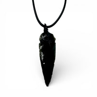 Necklace - Obsidian Arrowhead Point $30 - Happy Soul Online