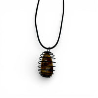 Necklace - Tiger's Eye Black Cage $15