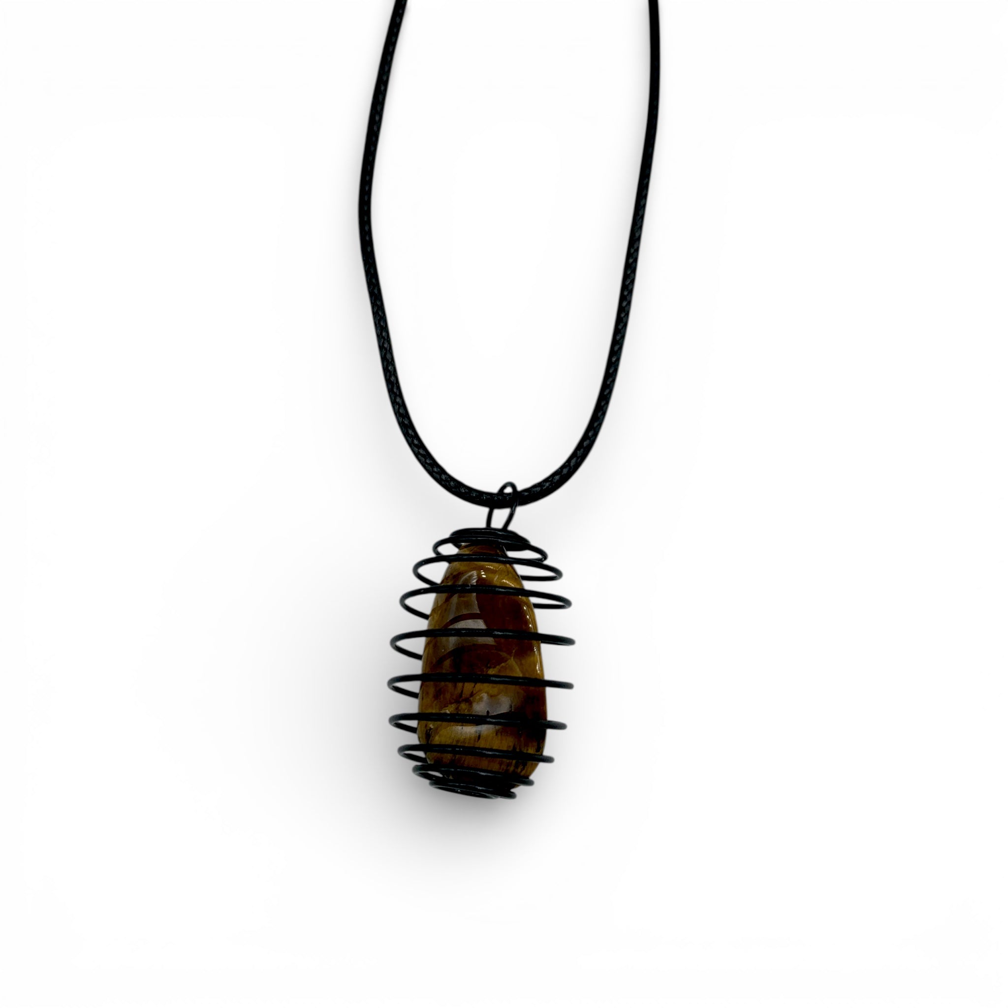 Necklace - Tiger's Eye Black Cage $15