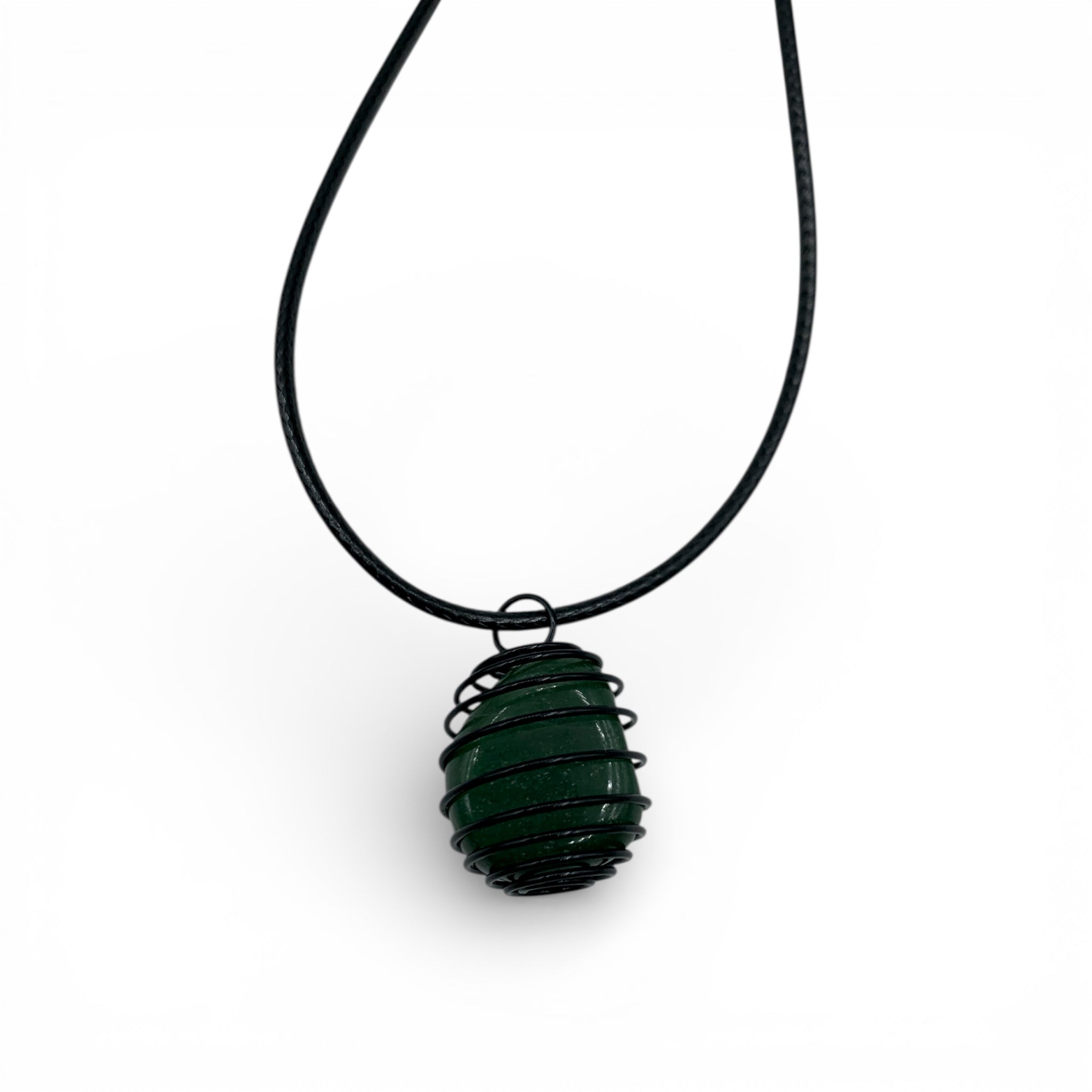 Necklace - Green Aventurine Black Cage $15