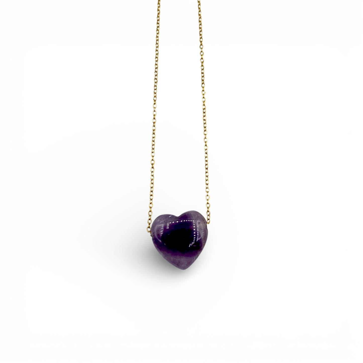 Necklace - Amethyst Heart $25 - Happy Soul Online