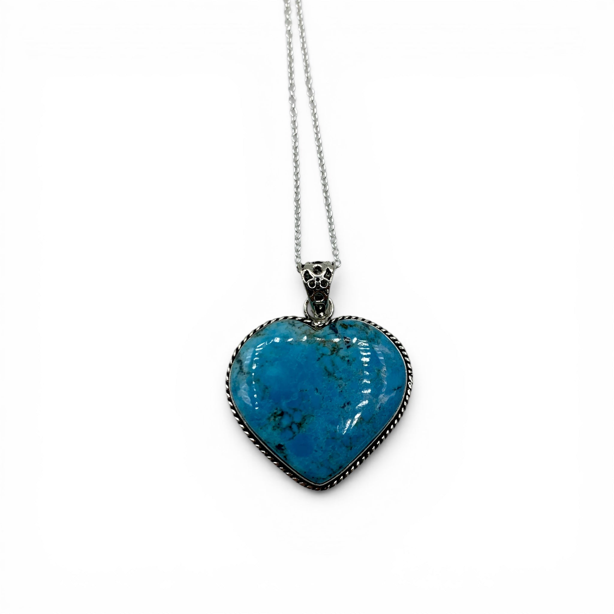Necklace - Blue Howlite Heart $40