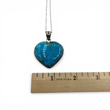 Necklace - Blue Howlite Heart $40