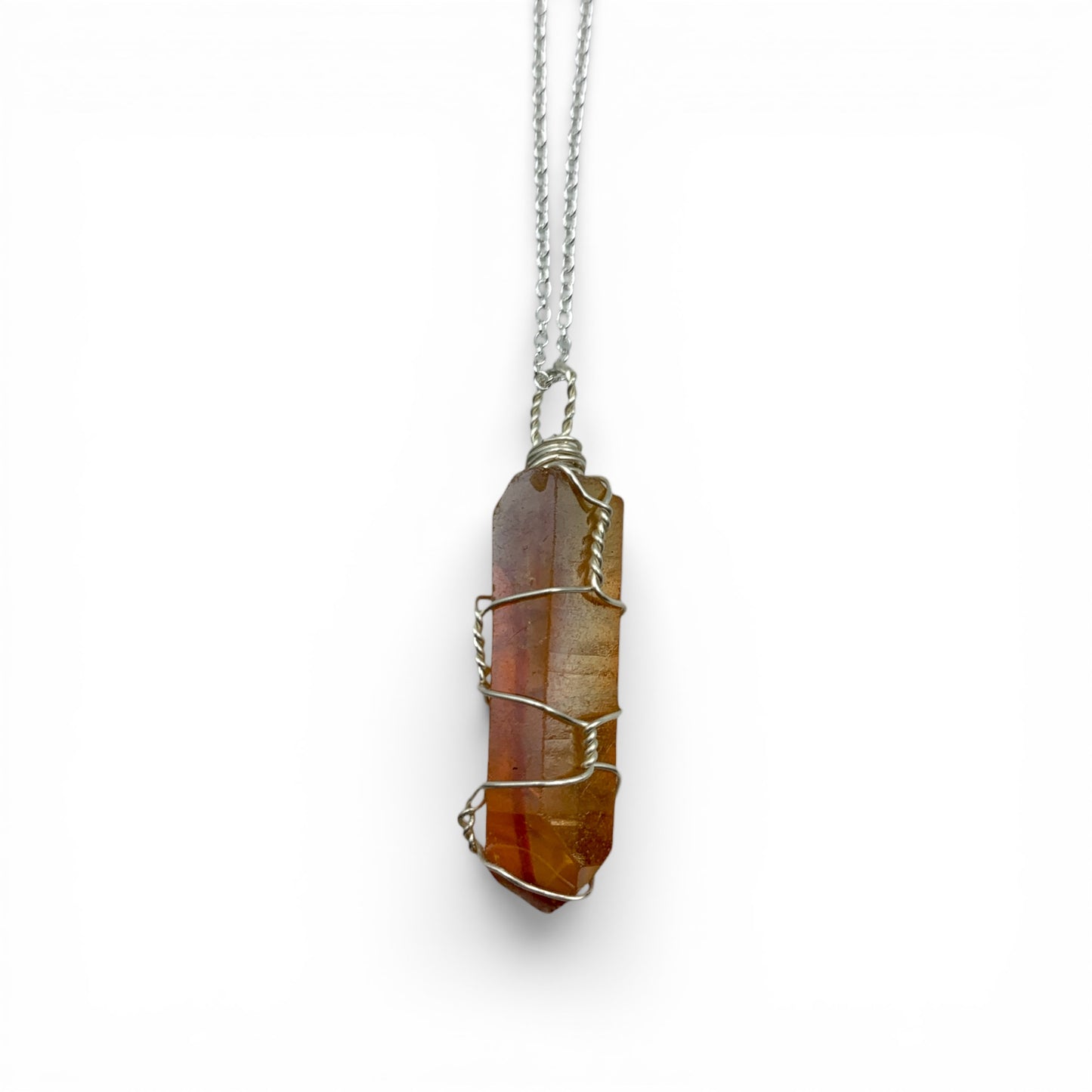 Necklace - Tangerine Aura Quartz Point $35